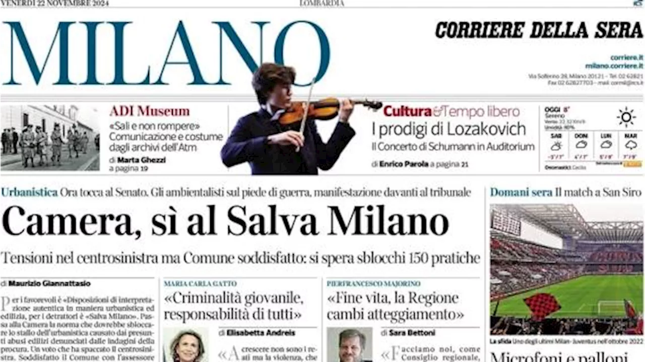 Il Corriere della Sera (Milano): 'Microfoni e palloni: il coté tragicomico di Milan-Juve'