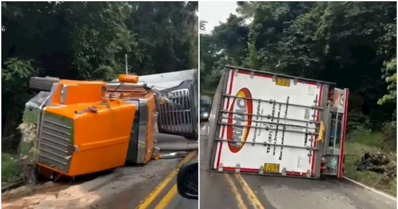 Atención: camión sin frenos se estrelló entrando a San Gil, Santander