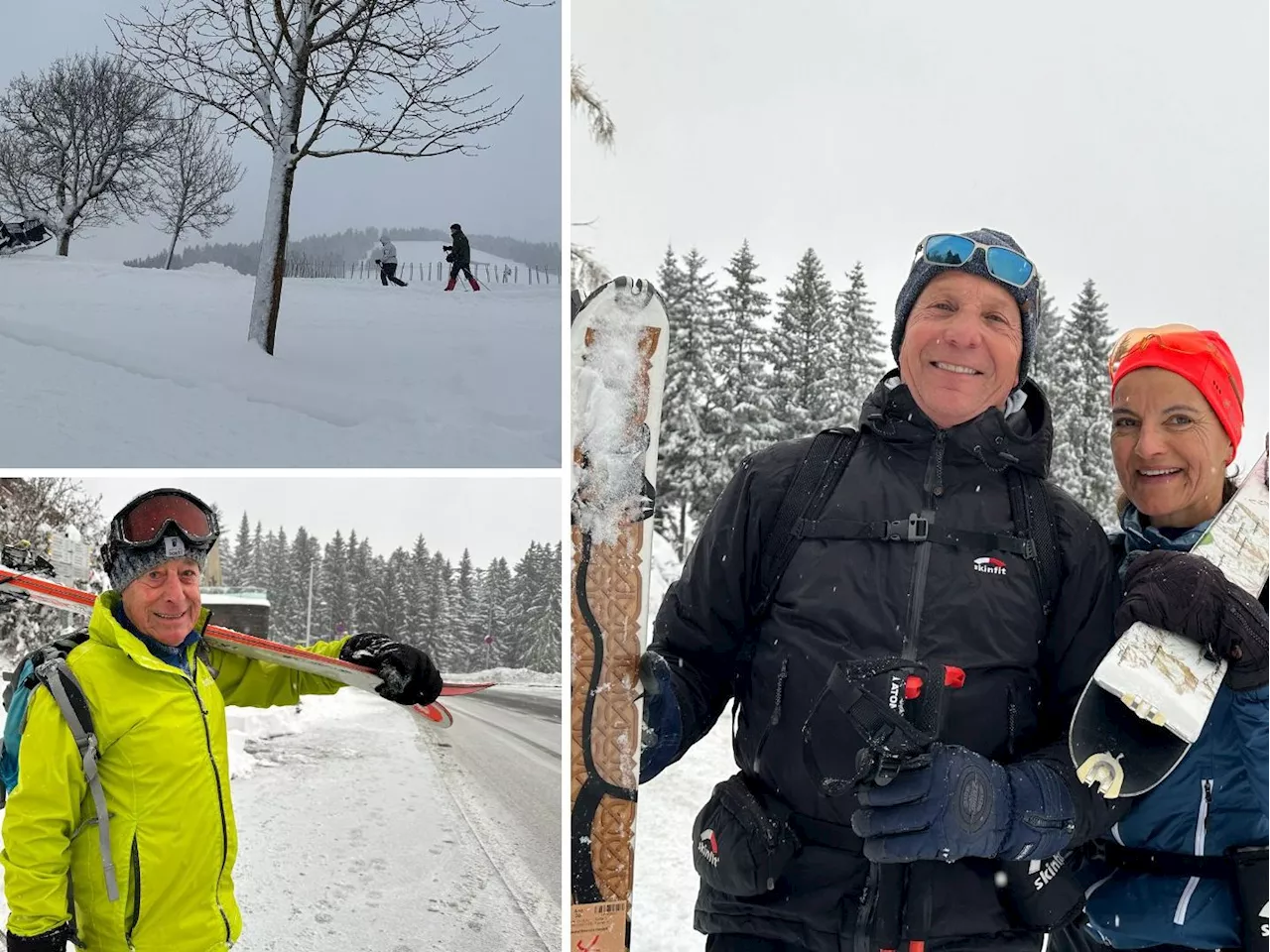 Vor Saisonstart am Bödele: Skitourengeher und Rodler trotzten dem Schneefall