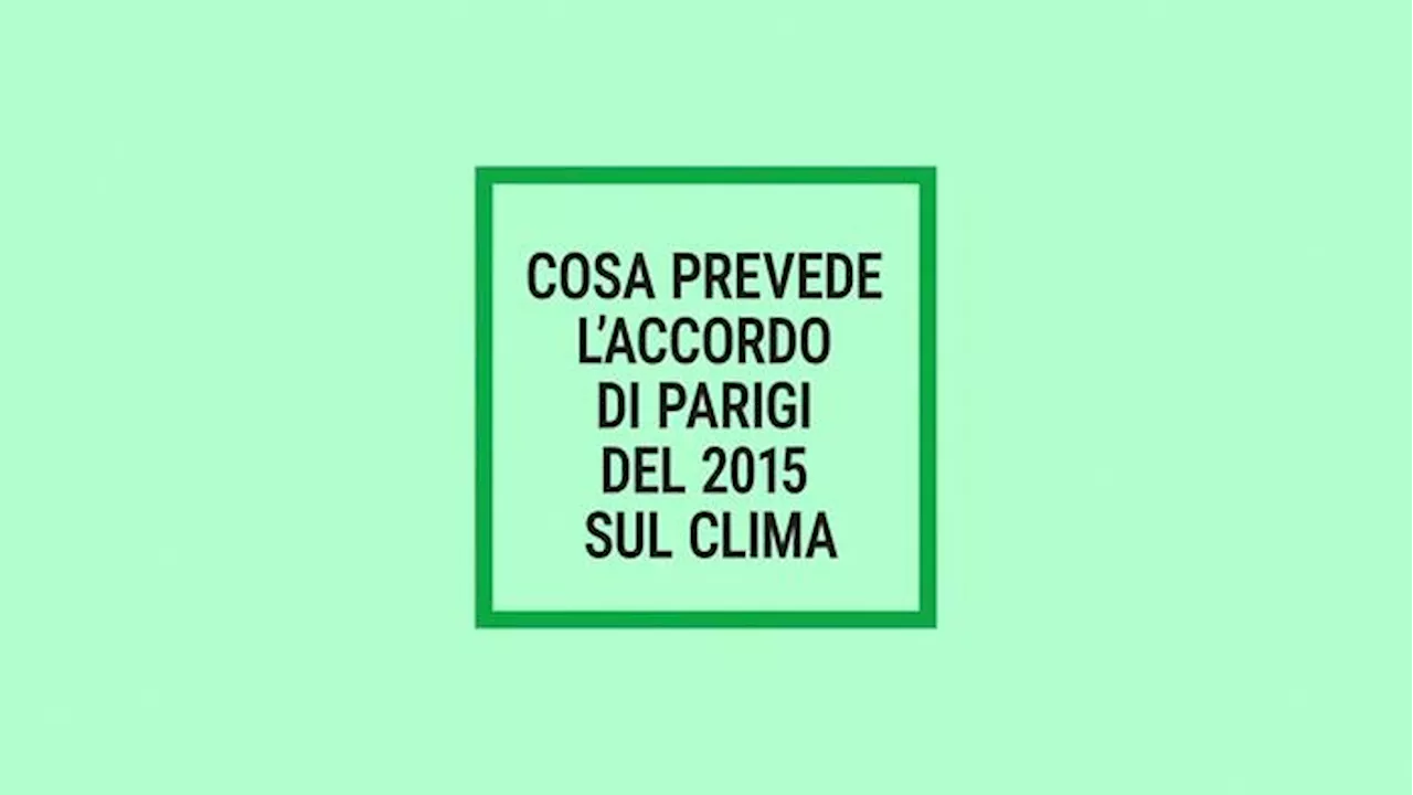 Cosa prevede l'accordo di Parigi del 2015 sul clima