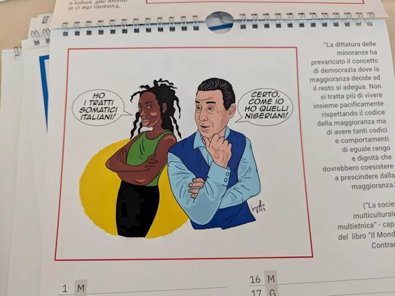 Vannacci lancia il movimento politico, nel calendario la vignetta su Egonu