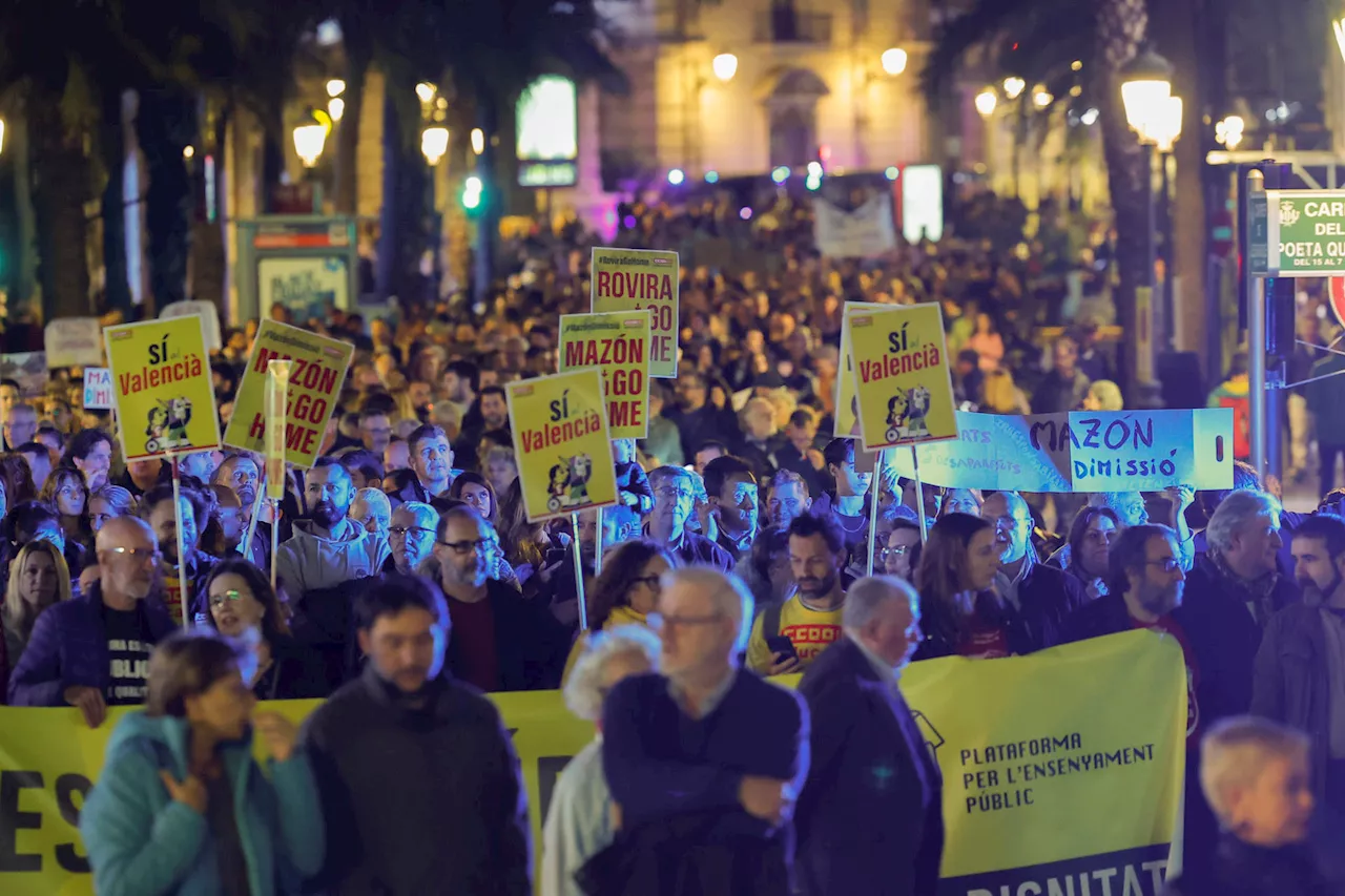 Protesta en Valencia contra la gestión de la dana