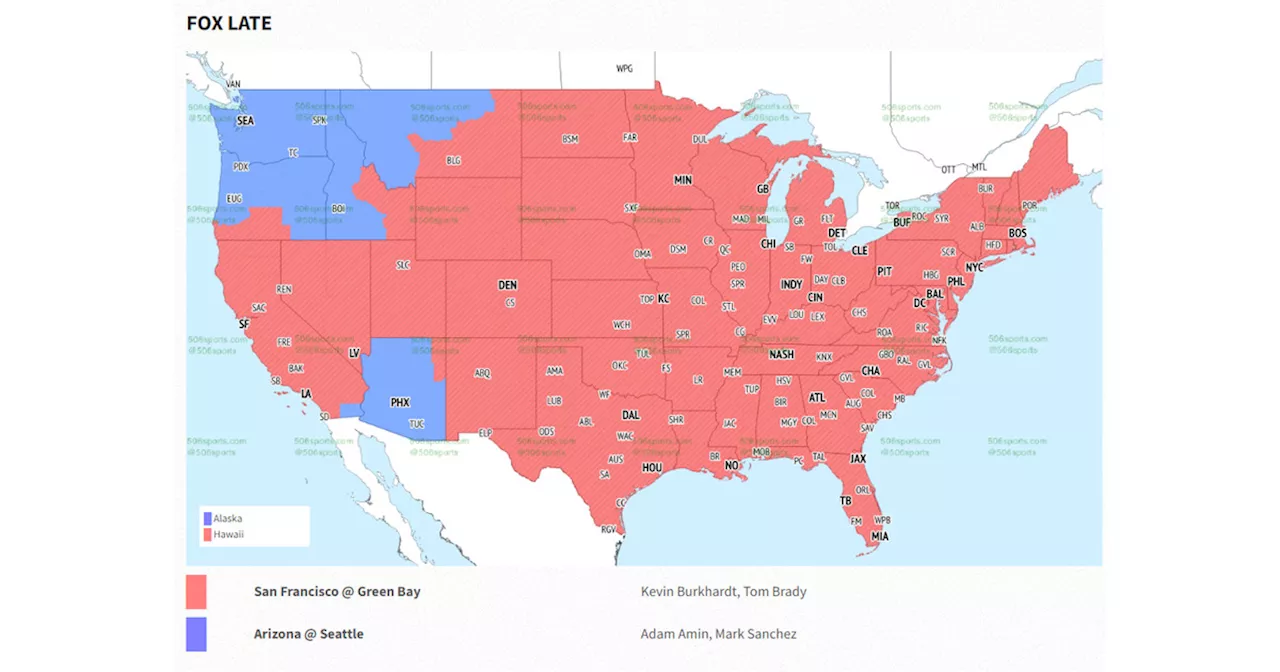 NFL Week 12 TV Coverage info: Seahawks vs Cardinals broadcast map and commentators