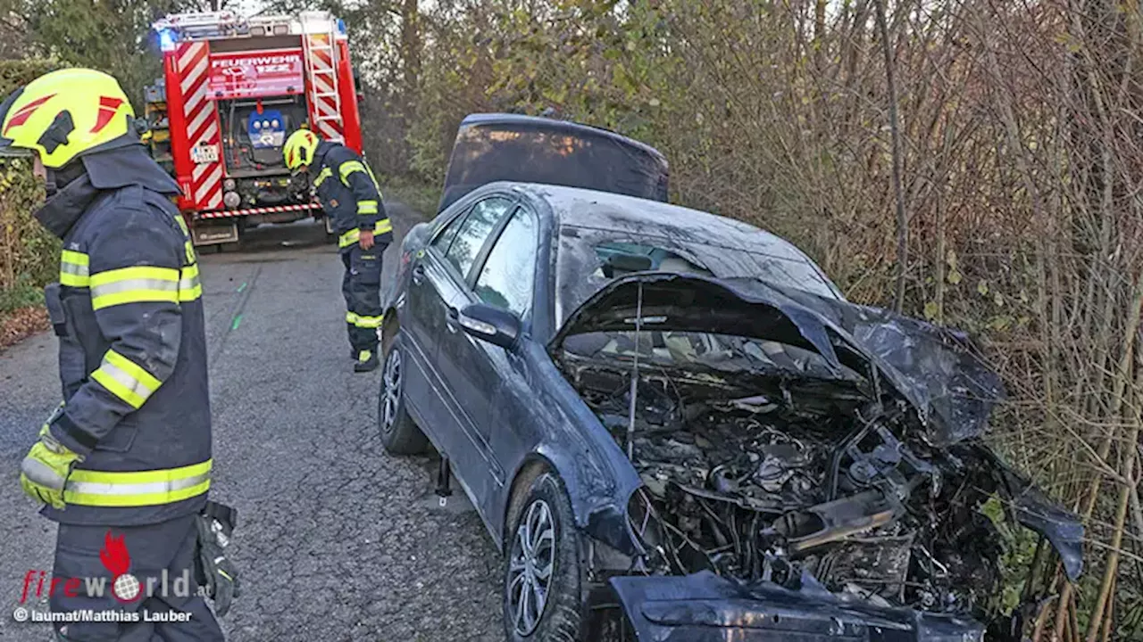 Oö: Unfallauto brannte → 4 teils Schwerverletzte nach Frontalkollision zweier Autos in Kremsmünster