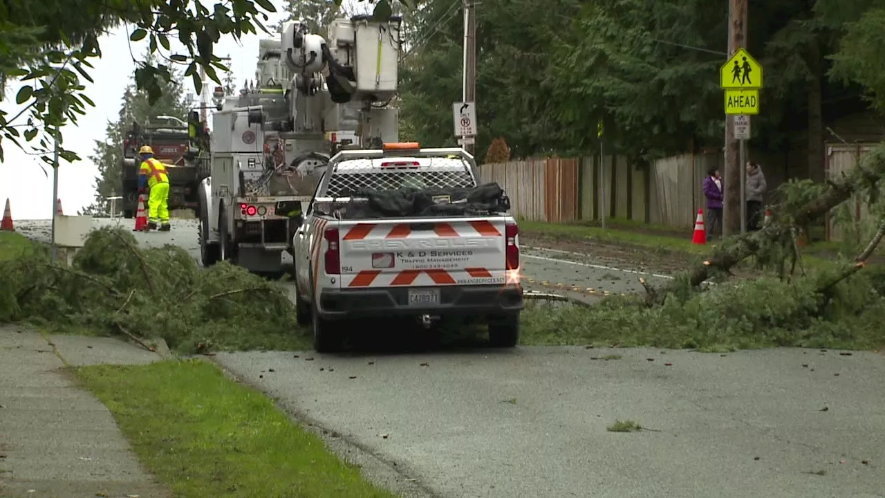 Portions of Redmond remain dark following Tuesday’s bomb cyclone