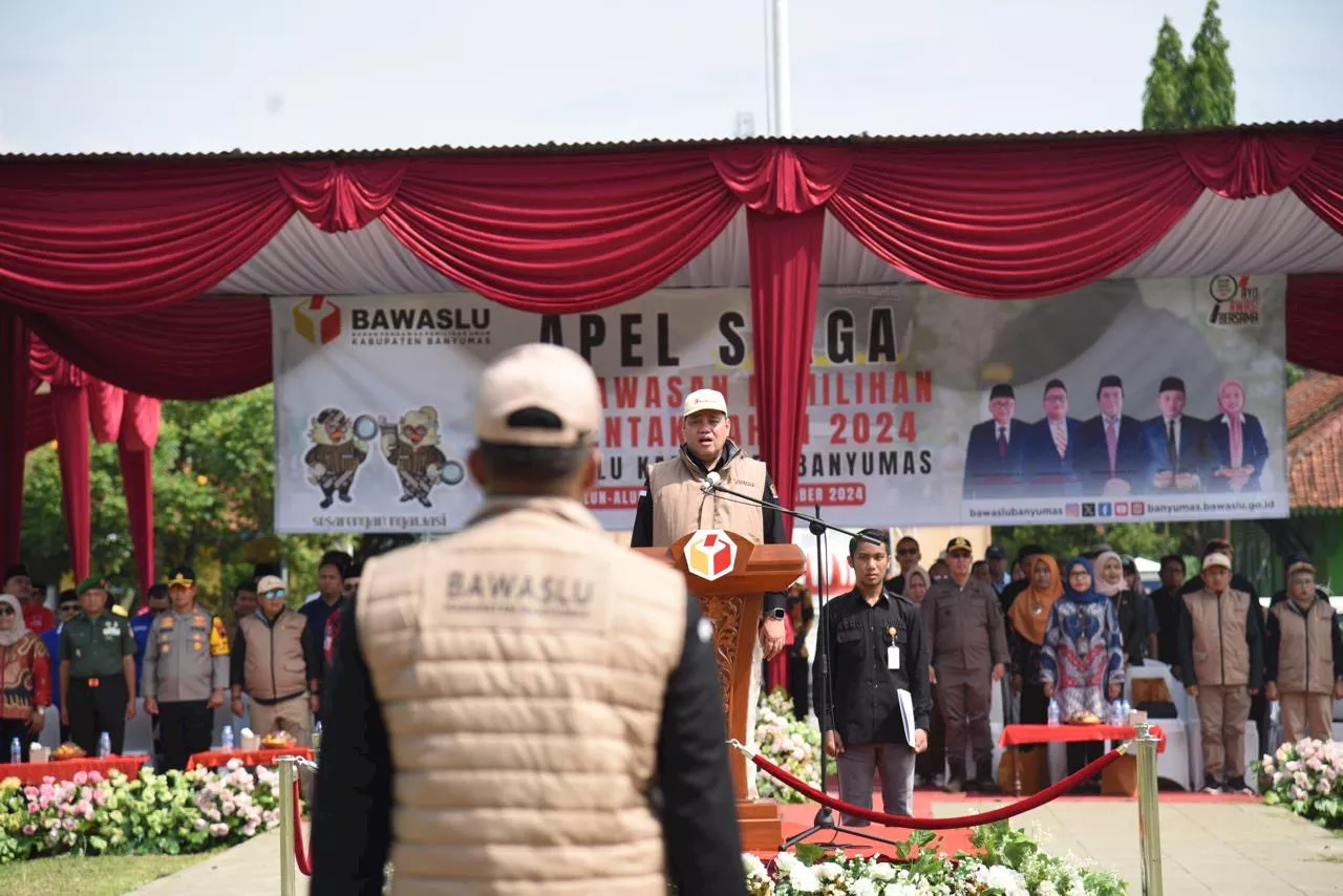 Jelang Masa Tenang dan Pencoblosan, Herwyn Inspeksi Kesiapan Pengawas Pemilu se-Banyumas