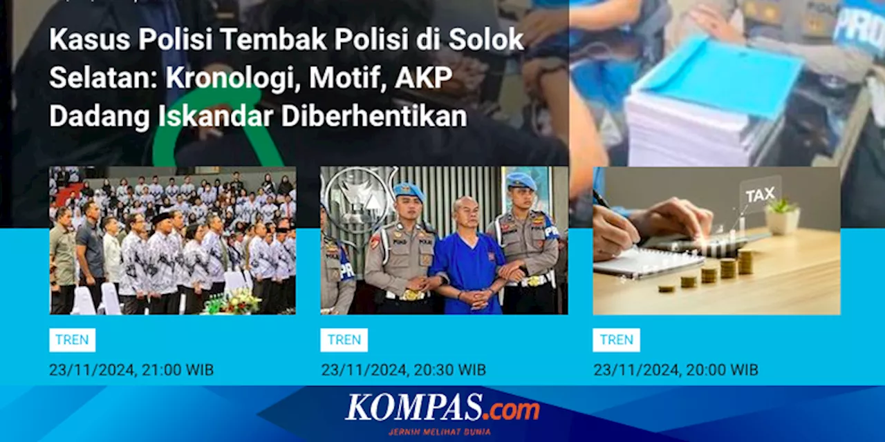 Populer Tren 24 November 2024: Kasus Polisi Tembak Polisi dan Cara Mengecek Harga Tanah