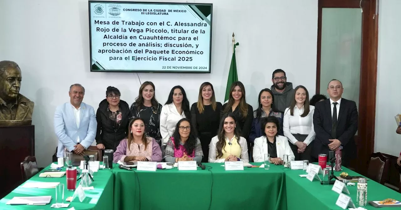 Alessandra Rojo de la Vega solicita a Congreso de CDMX presupuesto digno para la alcaldía Cuauhtémoc