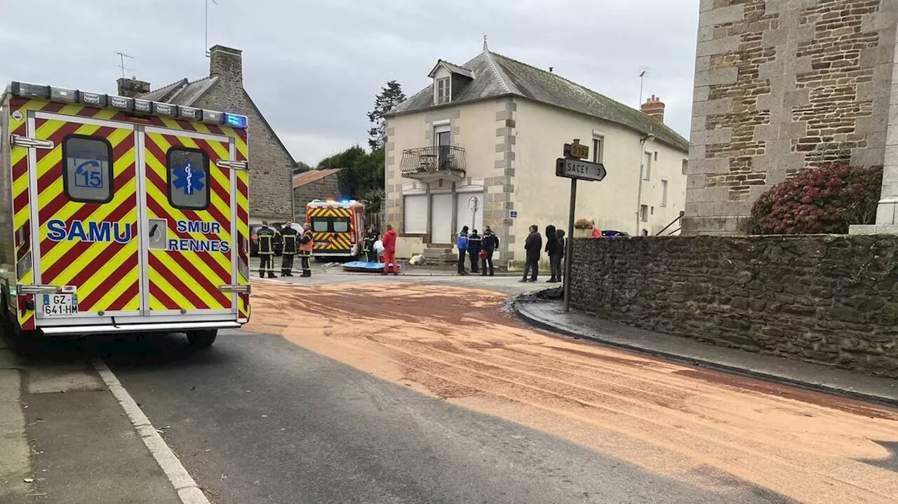 Venu secourir deux personnes brûlées, dont un enfant, l’hélicoptère heurte un arbuste, en Normandie