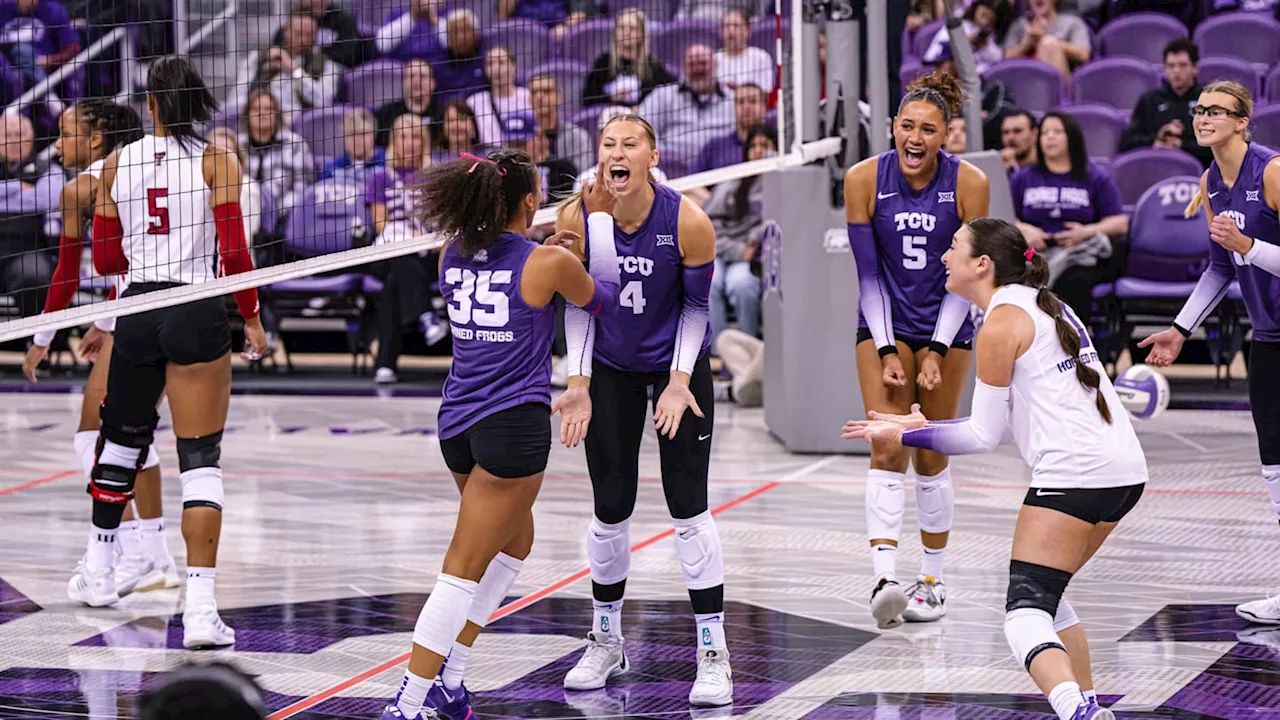 TCU Volleyball Dominates Texas Tech on Senior Night