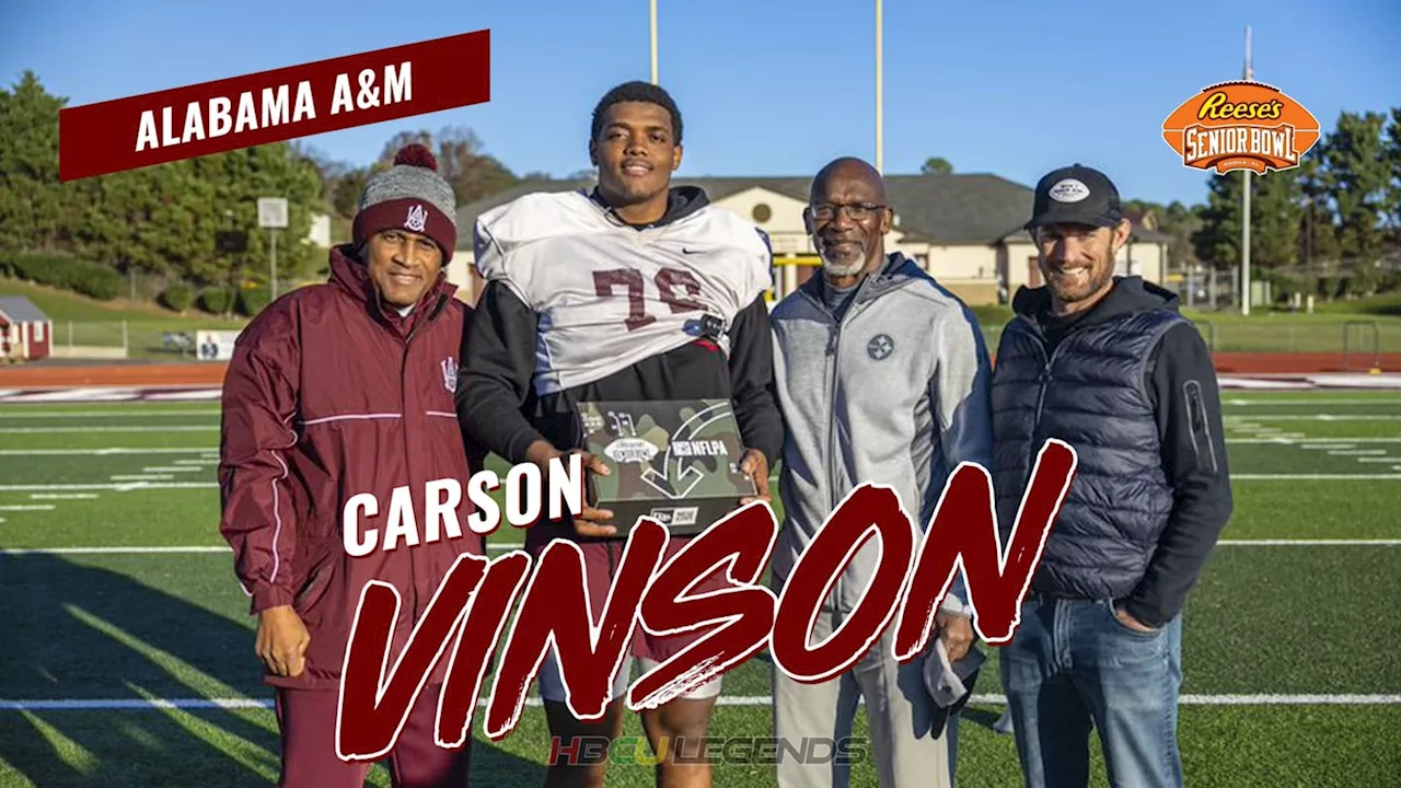 WATCH: Alabama A&M LT Carson Vinson Receiving His Senior Bowl Invitation!