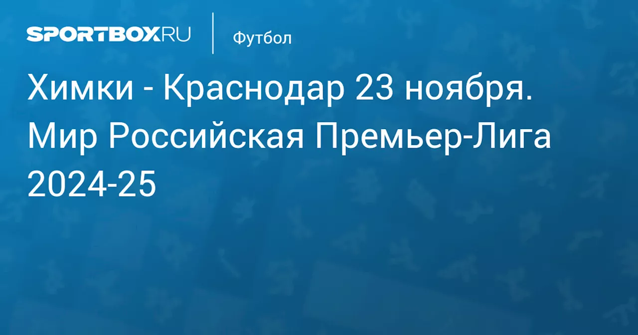 Краснодар 23 ноября. Мир Российская Премьер-Лига 2024-25. Протокол матча