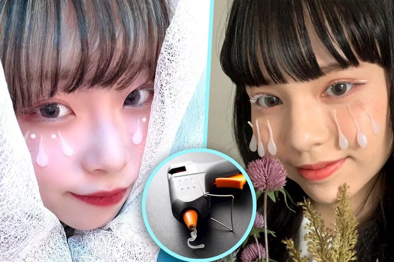 Japan new make-up trend for teen girls uses hot melted glue to create tear-like droplets