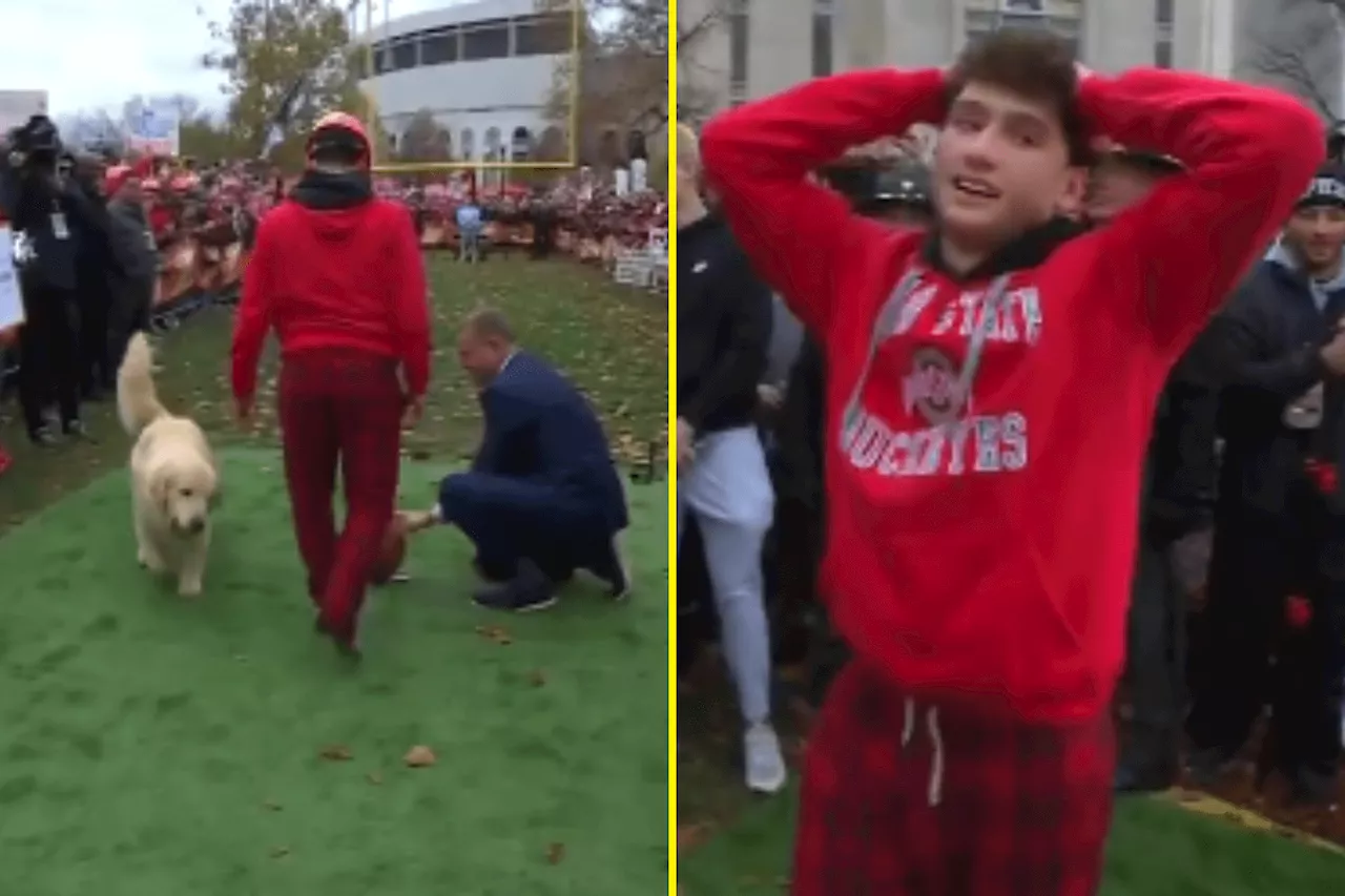 Kirk Herbstreit’s dog causes chaos on College GameDay as fan tries to nail $500,000 kick barefoot...