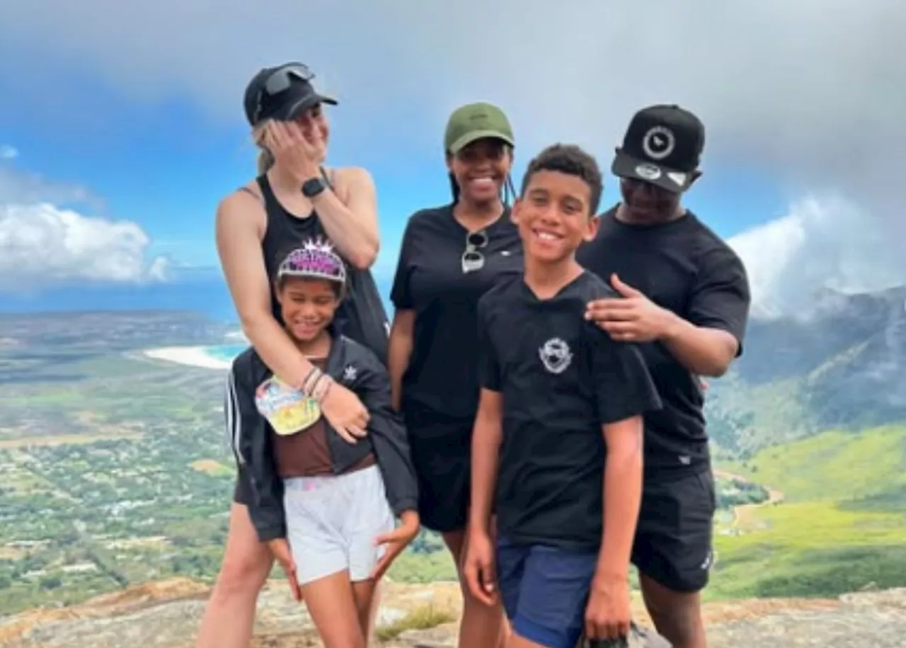 ‘Heart is full’: Rachel Kolisi goes on hike with kids, Siya’s siblings