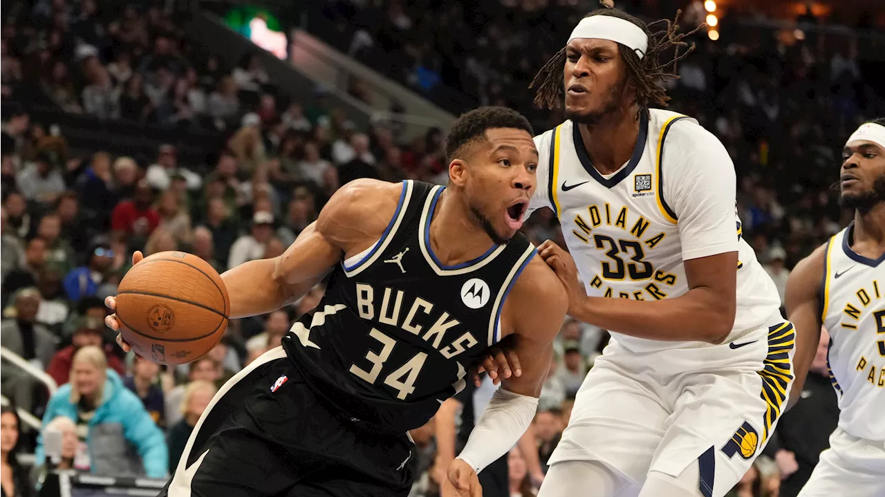 Antetokounmpo gets triple-double as surging Bucks beat slumping Pacers in NBA Cup play