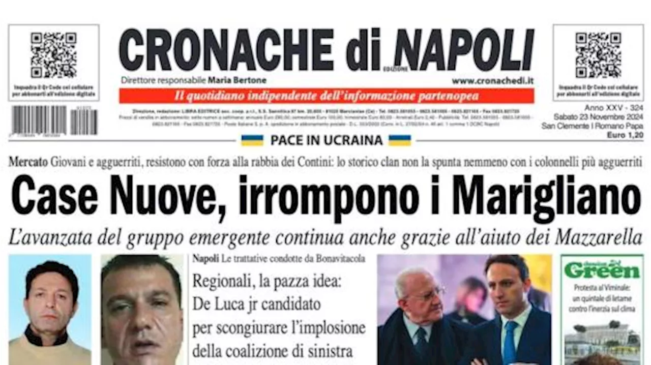 Cronache di Napoli titola: 'Conte avverte: contro la Roma sarà una gara tosta'