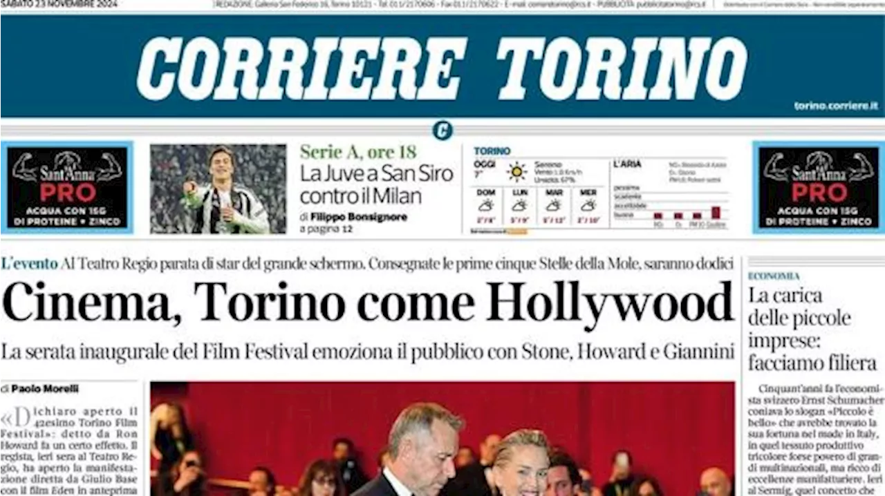 L'apertura del Corriere Torino sul big match: 'La Juve a San Siro contro il Milan'