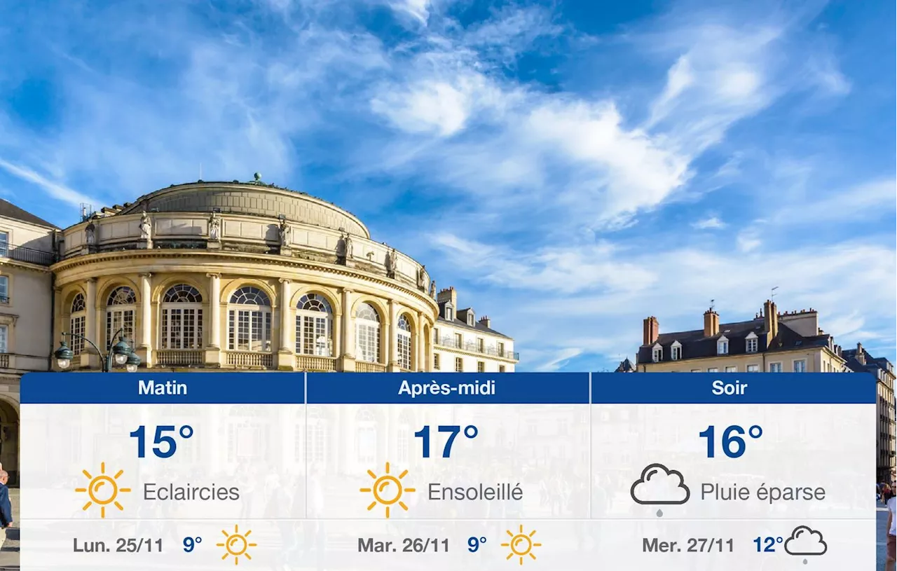 Météo Rennes: prévisions du dimanche 24 novembre 2024