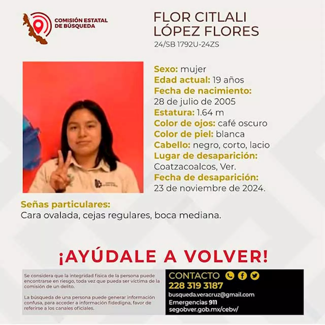 Buscan a Citlali Flores, estudiante de la ITESCO, desaparecida en Coatza