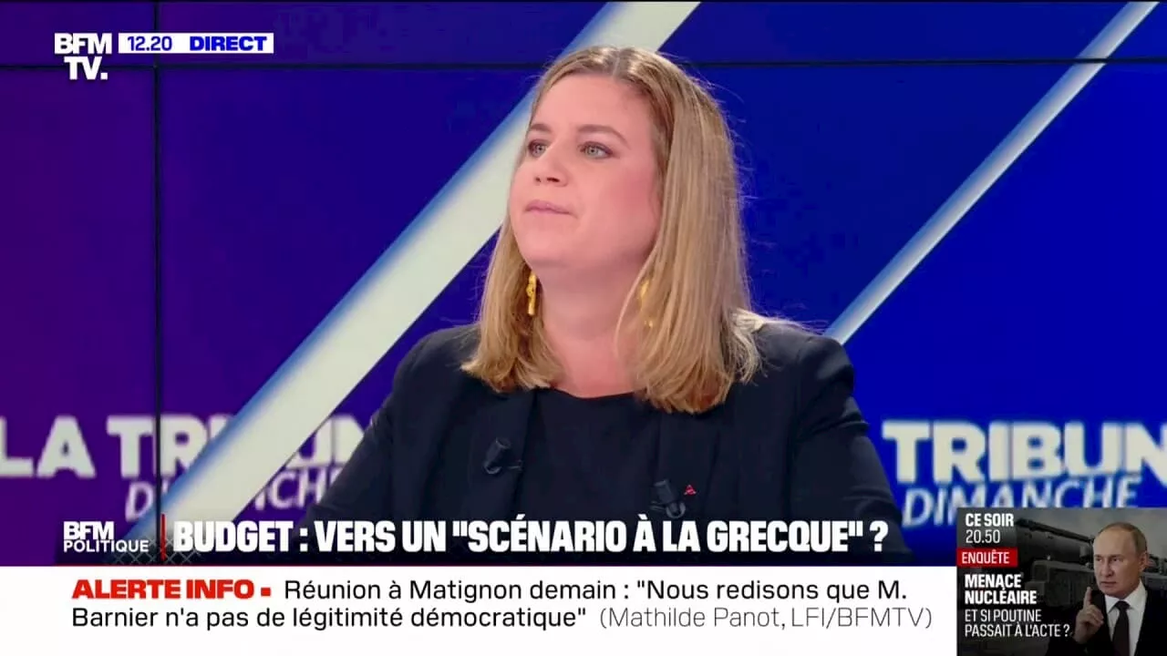 Mathilde Panot: 'Le moment où Michel Barnier tombera il ne restera que deux choix au président de la République: nommer Lucie Castets ou s'en aller''