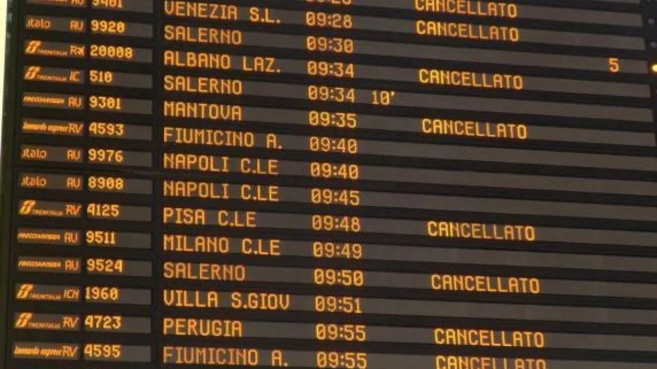 Sciopero Trasporti: Molti Treni Cancellati in Italia