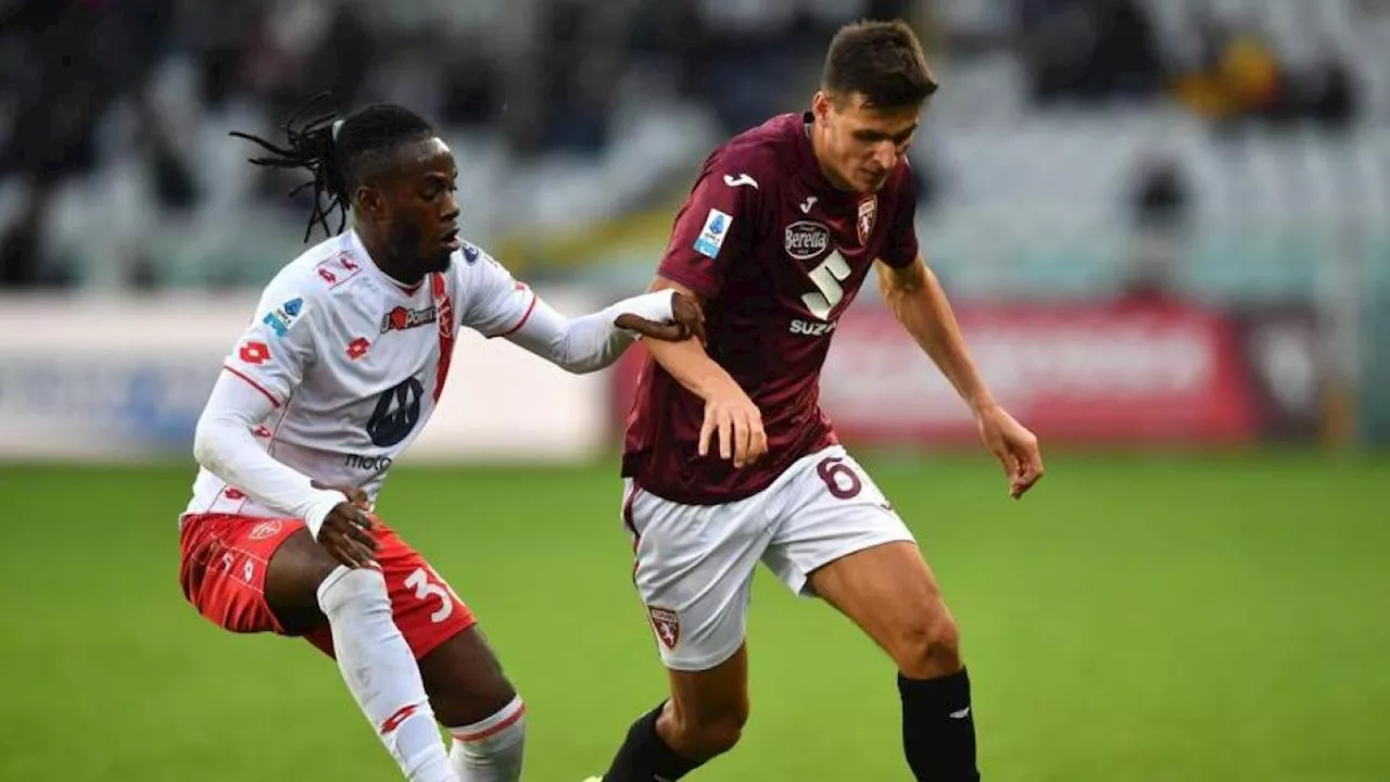 Torino-Monza 1-1, segna Masina ma poi pareggia subito Djuric: pari fra Vanoli e Nesta