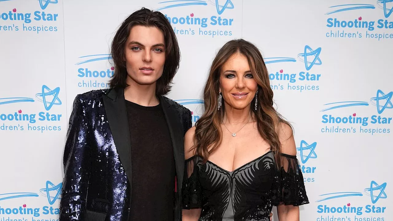 Elizabeth Hurley and Son Damian Shine at Shooting Star Ball in London