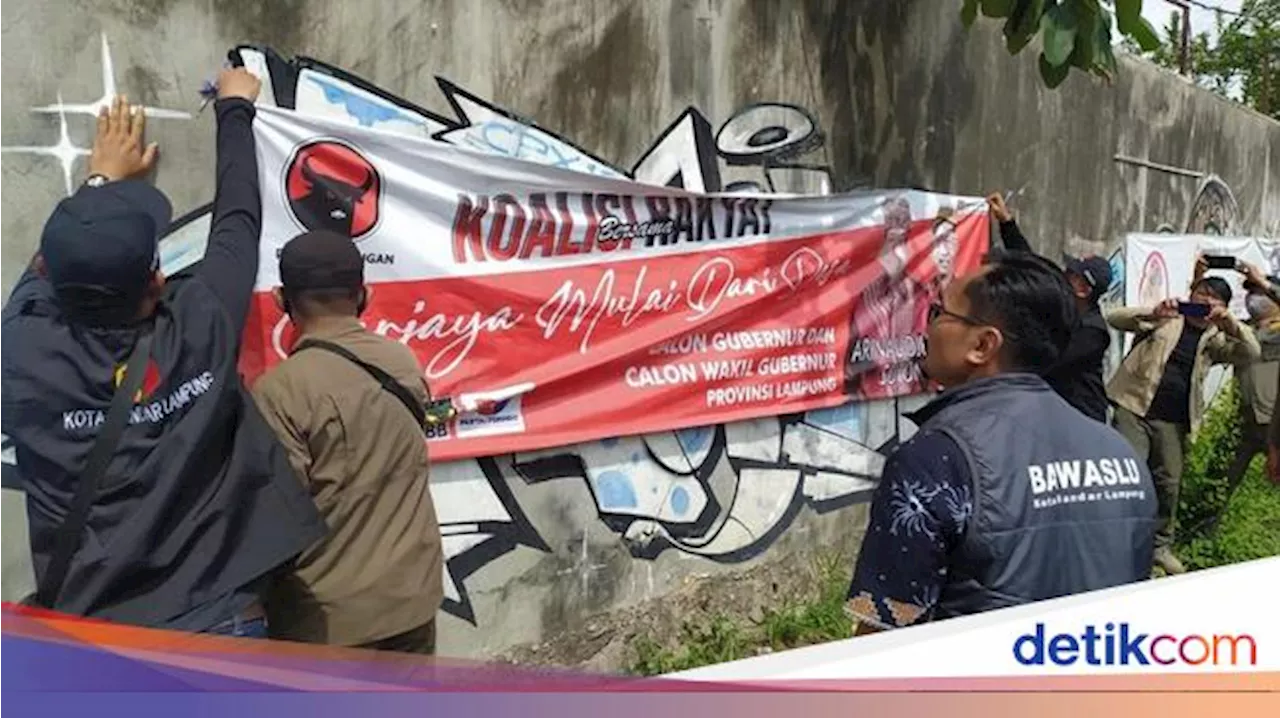 Masa Tenang Pilkada 2024, APK Calonkada di Lampung Ditertibkan