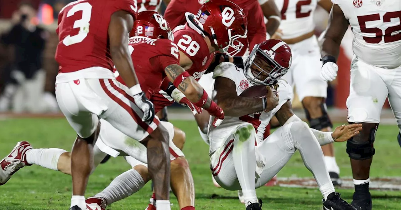 Arnold, Robinson run for more than 100 yards as Oklahoma stuns No. 7 Alabama 24-3