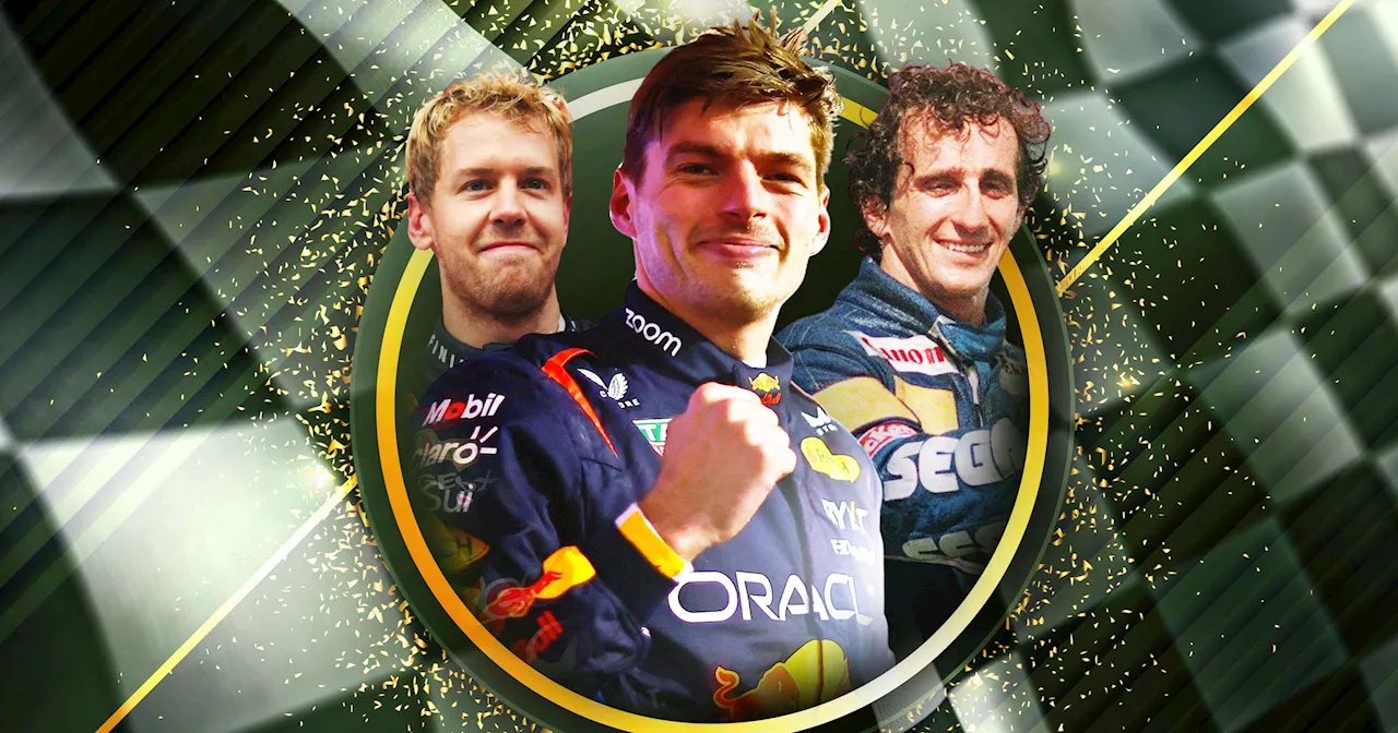 Max Verstappen (Red Bull), à hauteur de Sebastian Vettel et Alain Prost