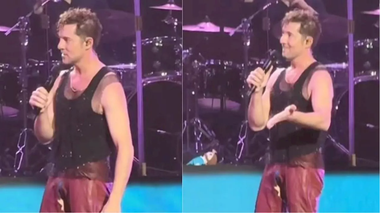 David Bisbal se rompe el pantalón en un concierto en Buenos Aires