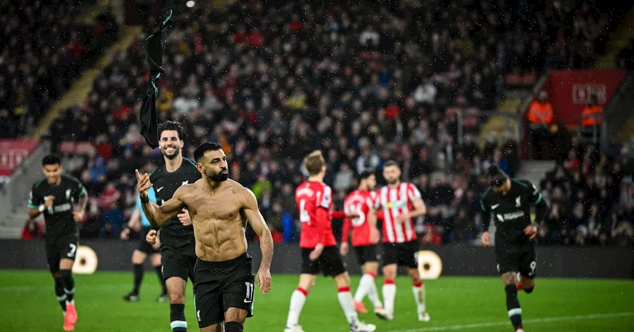 Mo Salah double sees off Southampton and stretches Liverpool’s lead to eight points