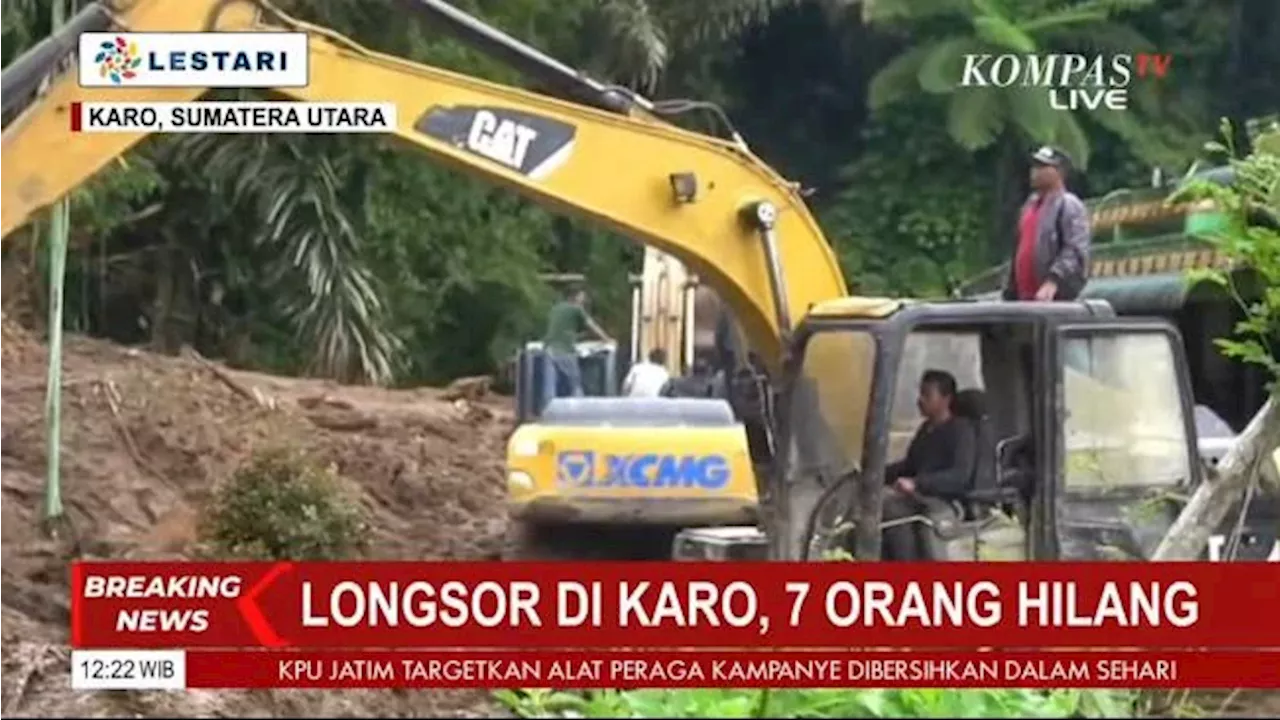 Longsor di Karo Sumatra Utara Timbun Rumah Warga dan Penginapan, 7 Orang Masih Hilang