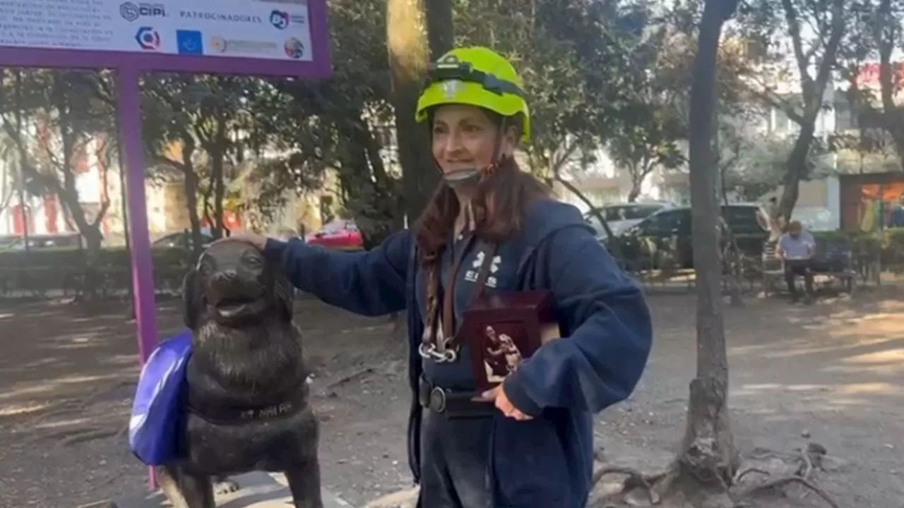 Nalah, la perrita rescatista que salvó vidas en el sismo de 2017 en CDMX