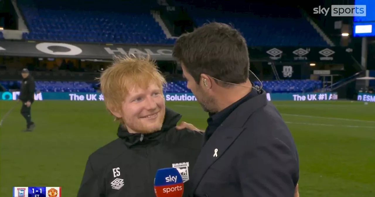 What Ed Sheeran said as he crashed Ruben Amorim post-match Man United interview