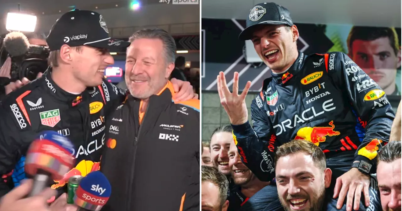 Max Verstappen aims cheeky dig at Lando Norris' boss after F1 title win