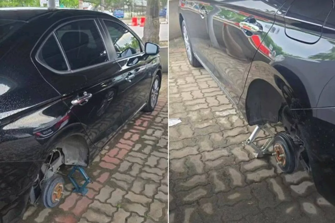 Car tyres, rim stolen near Lumut jetty, cops tracking down suspect