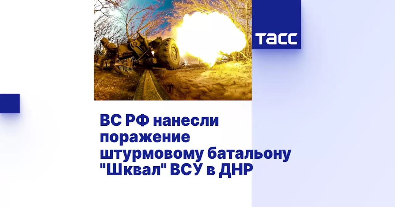 ВС РФ нанесли поражение штурмовому батальону 'Шквал' ВСУ в ДНР