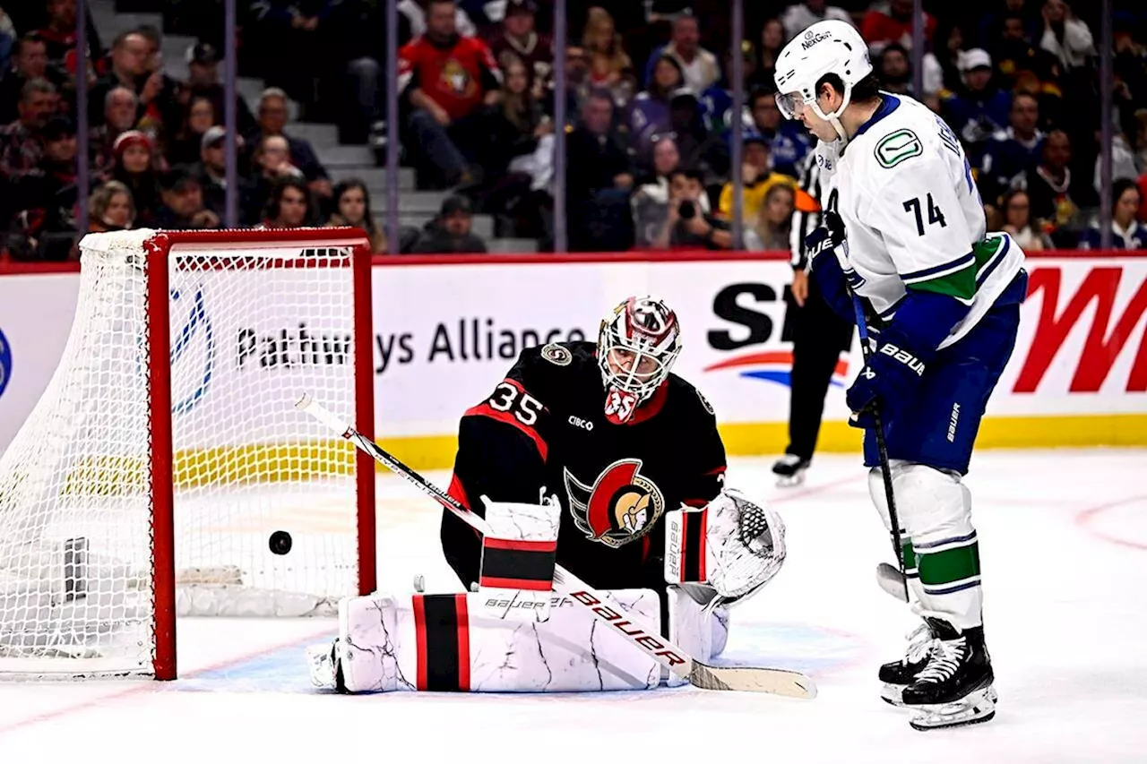 Vancouver Canucks hang on for 4-3 victory over Ottawa Senators