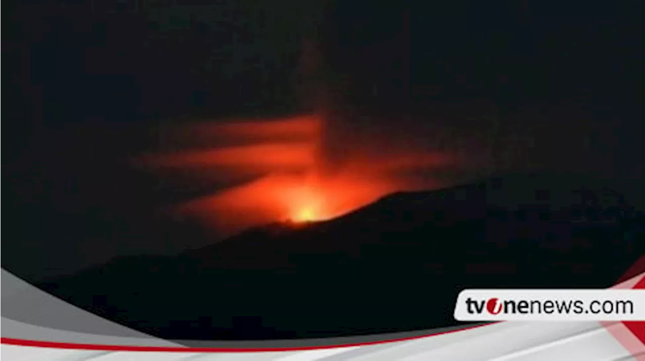 Gunung Ibu di Halmahera Barat Keluarkan Sinar Api Setinggi 350 Meter Saat Erupsi