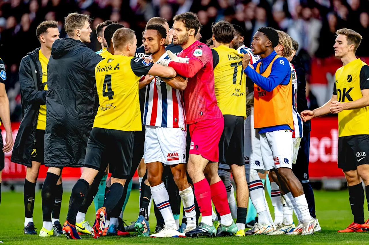 Derby tussen Willem II en NAC Breda eindigt in massale ruzie