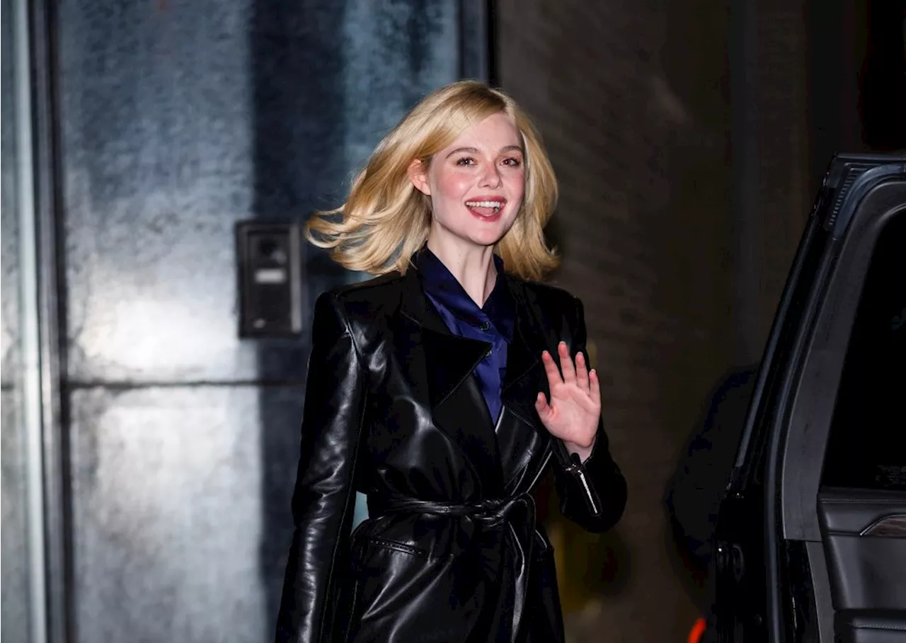 Elle Fanning Puts an Edgy Twist on the Trench Coat While Out in NYC