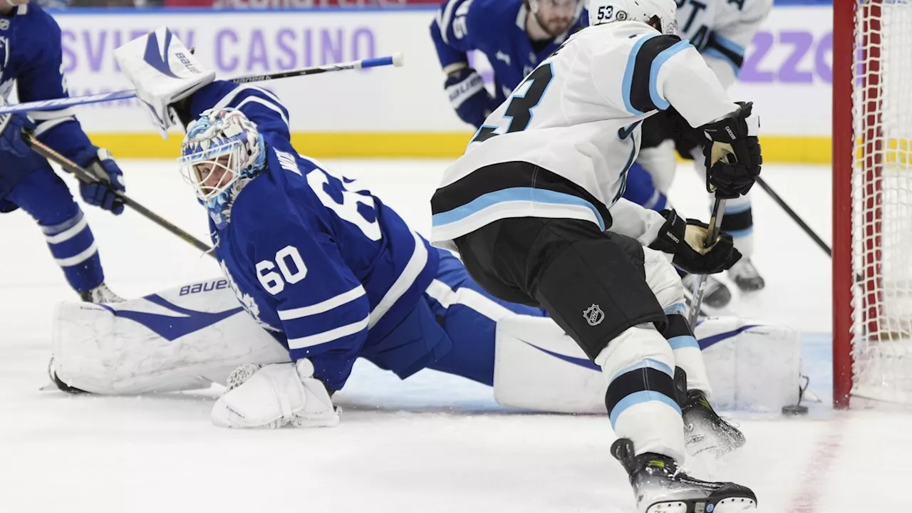 Marner scores twice as Maple Leafs win first meeting with Utah Hockey Club