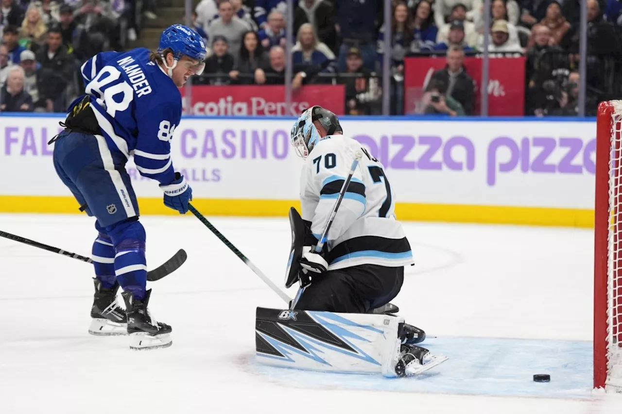 Marner Scores Twice as Leafs Beat Utah in First-Ever Meeting