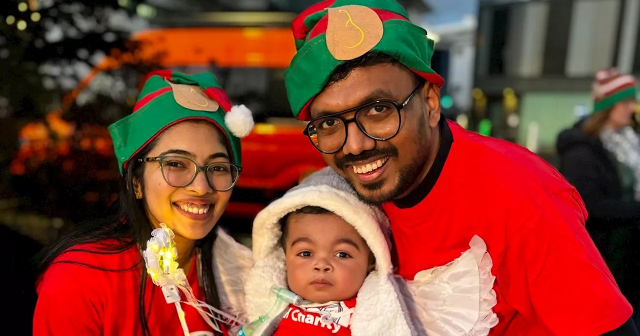 Scots baby switches on Christmas lights at hospital he's called home since birth