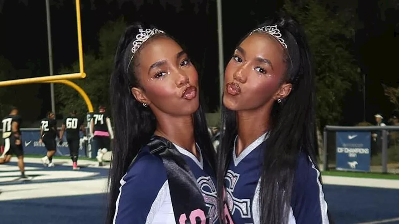 Diddy's twin daughters, 17, don cheerleader uniforms and tiaras for senior night after his third...