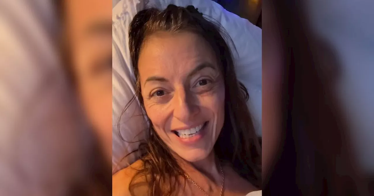 Tearful Davina McCall 'feeling very lucky' as she shares health update from bed