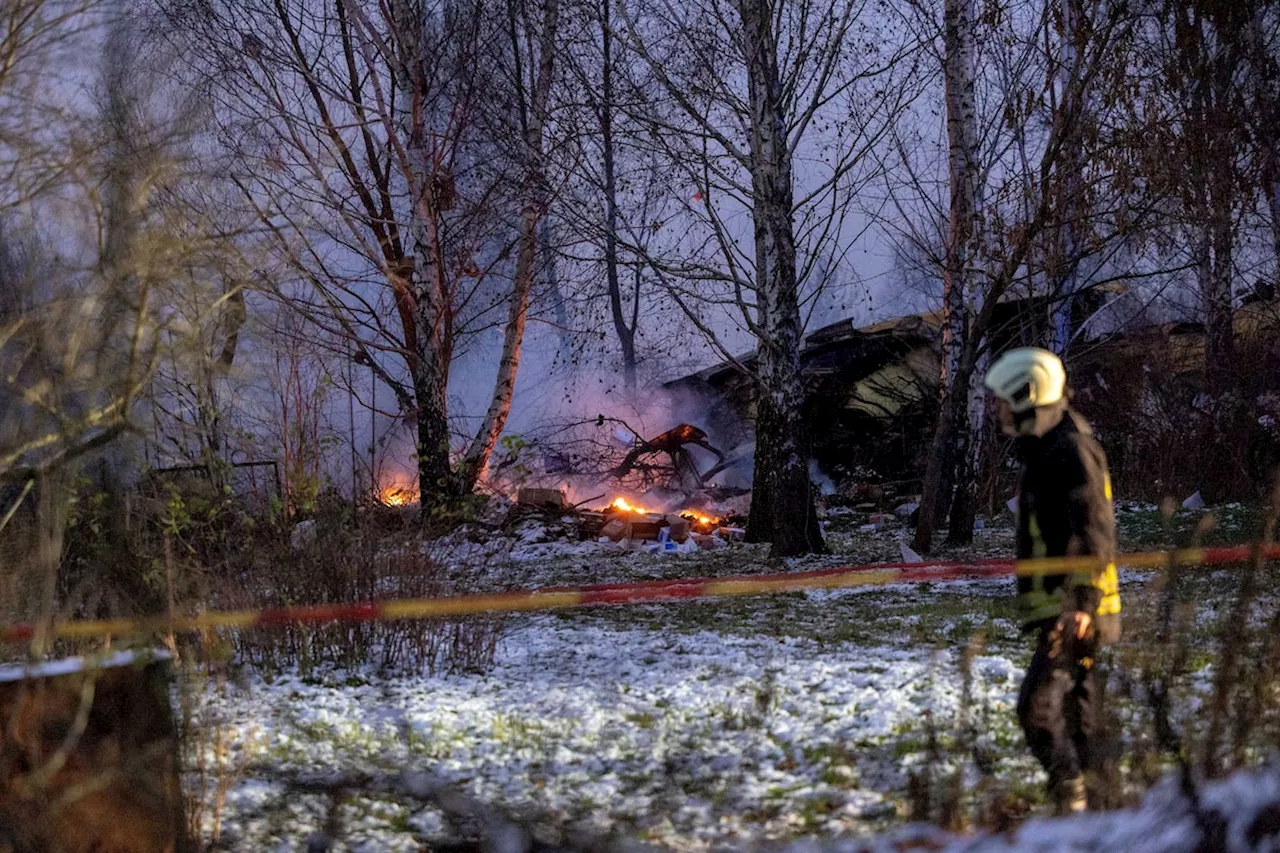 DHL cargo plane crashes and skids into a house in Lithuania, killing Spanish crew member