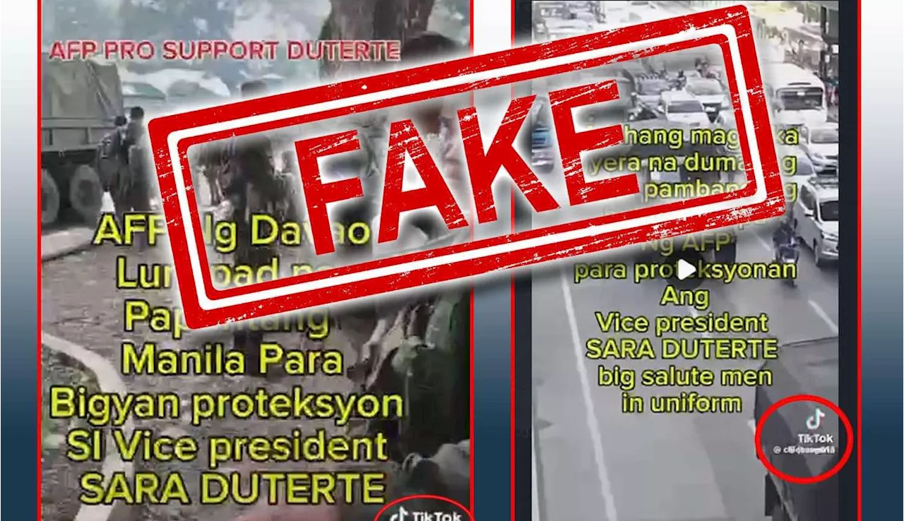 AFP calls out ‘false, misleading’ online posts on supposed deployment to protect VP Sara